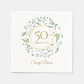 Serviette En Papier Laurel Garland Gold 50e anniversaire (Devant)