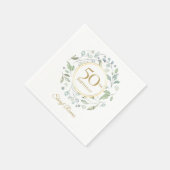 Serviette En Papier Laurel Garland Gold 50e anniversaire (Coin)
