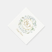 Serviette En Papier Laurel Garland Gold 80e anniversaire (Coin)