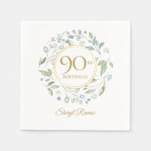 Serviette En Papier Laurel Garland Gold 90e anniversaire (Devant)