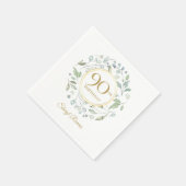 Serviette En Papier Laurel Garland Gold 90e anniversaire (Coin)