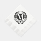 Serviette En Papier Laurel Monogram Design Napkins (Coin)