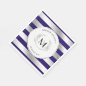 Serviette En Papier Laurel Monogrammed Argent et Blue Grad Party (Coin)