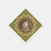 Serviette En Papier Laurel par Alphonse Mucha (Coin)