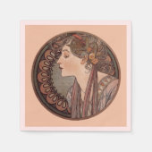 Serviette En Papier Laurel par Alphonse Mucha (Devant)
