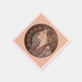 Serviette En Papier Laurel par Alphonse Mucha (Coin)