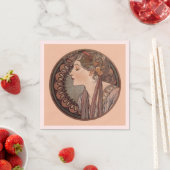 Serviette En Papier Laurel par Alphonse Mucha (En situation)