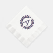 Serviette En Papier Laurel Wreath Monogramme A Étoiles et rayures USA (Coin)