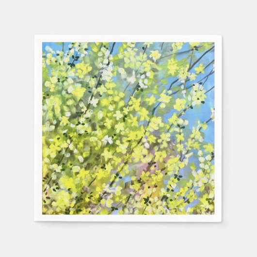 Serviette En Papier Lauren RosenbergBlooming Forsythia Cocktail Napkin (Devant)