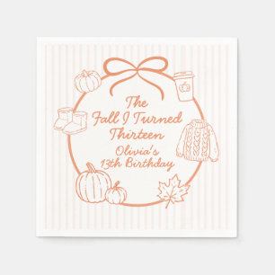Serviette En Papier L'automne de mes treize ans 13e anniversaire