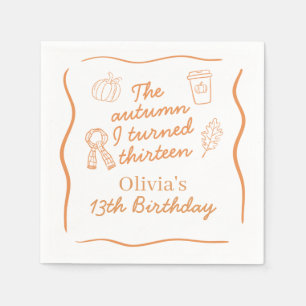 Serviette En Papier L'automne de mes treize ans d'anniversaire