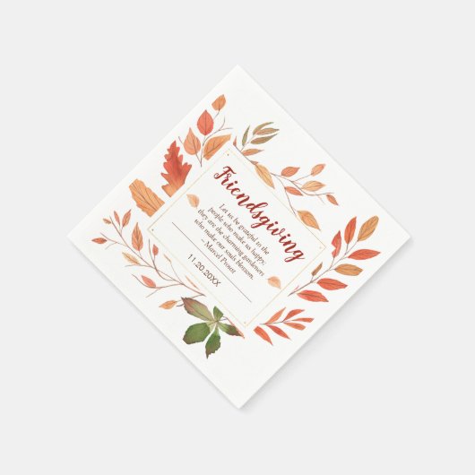 Serviette En Papier L'Automne part du dîner d'action de grâces (Coin)