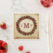 Serviette En Papier L'automne quitte Monogram Thanksgiving Dîner (En situation)