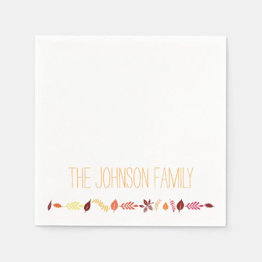 Serviette En Papier L'automne quitte Thanksgiving Papier Naples (Devant)