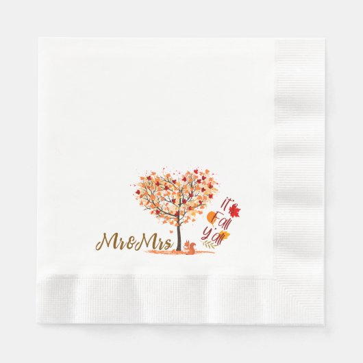 Serviette En Papier L'automne tombe de larges serviettes (Devant)