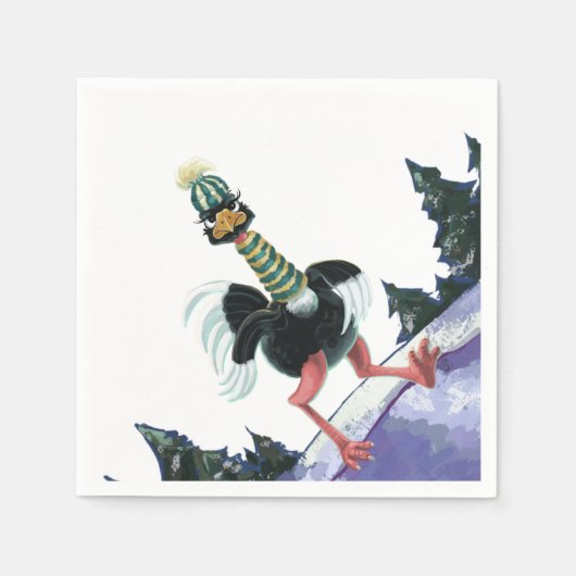 Serviette En Papier L'autruche arctique à la course (Devant)