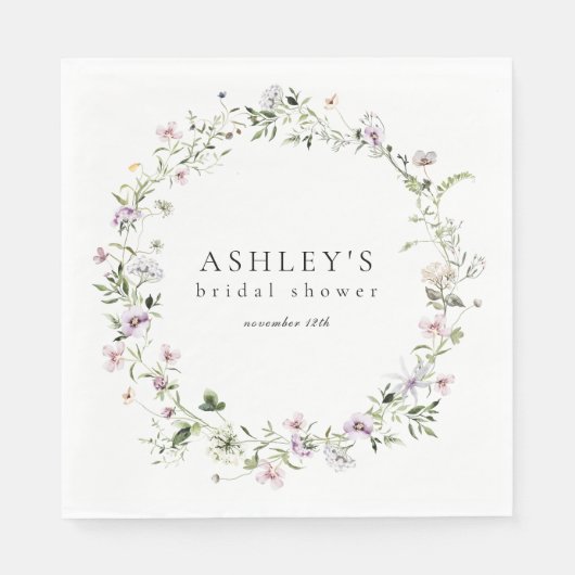 Serviette En Papier Lavabo Mariage Fleur de Lavande Délicat (Devant)