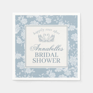 Serviette En Papier Lavage de dentelle bleue Vintage Floral Bridal Sho