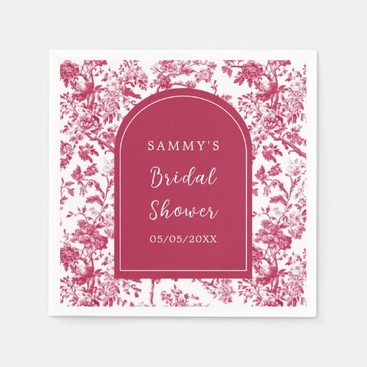 Serviette En Papier Lavage de mariage Chinoiserie Antique Rose (Devant)