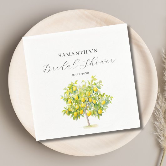 Serviette En Papier Lavage de mariage citron agrumes 