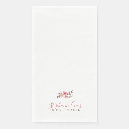 Serviette En Papier Lavage de mariage floral moderne (Devant)