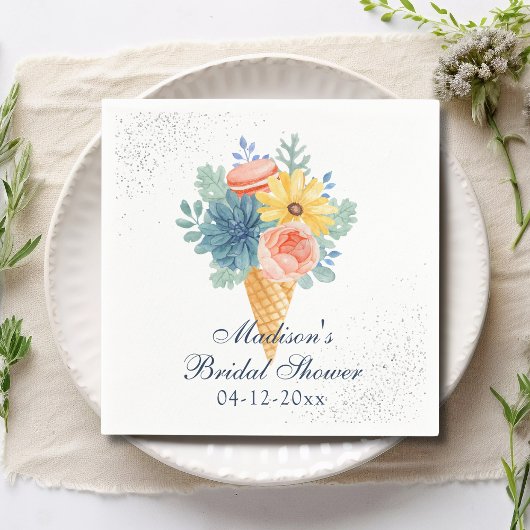 Serviette En Papier Lavage de Mariage Macaron Succulente Florale