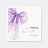 Serviette En Papier Lavage de mariage moderne violet ruban (Devant)
