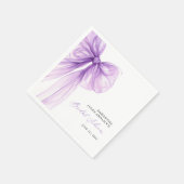 Serviette En Papier Lavage de mariage moderne violet ruban (Coin)