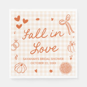 Serviette En Papier Lavage de mariage Tomber amoureux à l'automne dess