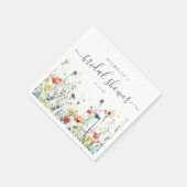 Serviette En Papier Lavage de Mariée Fleur Sauvage Vibrant (Coin)