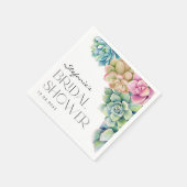 Serviette En Papier Lavage de Succulentes Fête de Mariage d'Été (Coin)