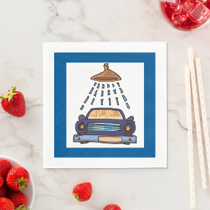 Serviette En Papier Lavage de voiture bleu de dessin animé Détails d'a