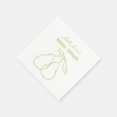 Serviette En Papier Lavage Moderne Vert Mariage Parfait de Poire (Coin)