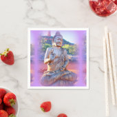 Serviette En Papier lavande aura buddha (En situation)
