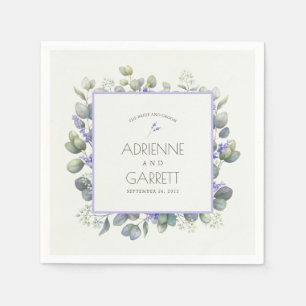 Serviette En Papier Lavande Avec Eucalyptus Vert Papier Mariage