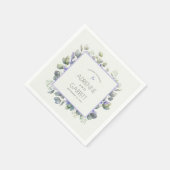 Serviette En Papier Lavande Avec Eucalyptus Vert Papier Mariage (Coin)