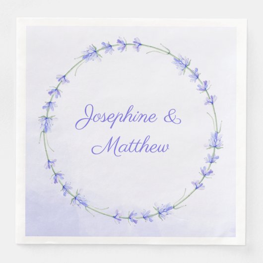 Serviette En Papier Lavande d'aquarelle florale (Devant)