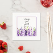 Serviette En Papier Lavande d'aquarelle Mariage violet (En situation)