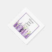 Serviette En Papier Lavande d'aquarelle Mariage violet (Coin)