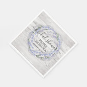Serviette En Papier Lavande de bois rustique Fête des mariées de couro (Coin)