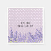 Serviette En Papier lavande, élégant, moderne, tendance, floral, viole (Devant)