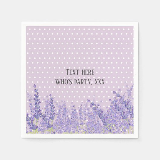 Serviette En Papier lavande, élégant, moderne, tendance, floral, viole (Devant)