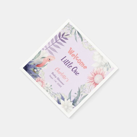 Serviette En Papier Lavande Enchantée Baby shower non sexiste (Coin)