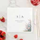 Serviette En Papier Lavande et Mariage Fleur sauvage serviettes (En situation)