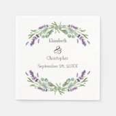 Serviette En Papier Lavande Eucalyptus Mariage végétal (Devant)