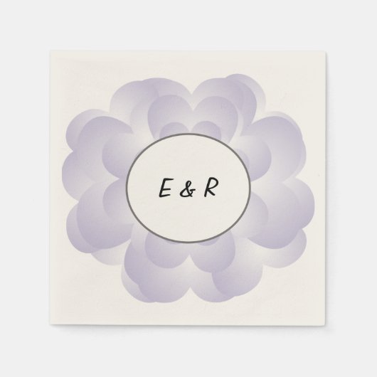 Serviette En Papier Lavande Fleur Coeur (Devant)