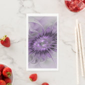 Serviette En Papier Lavande Fleur Dream Moderne Abstrait Fractal Art (En situation)