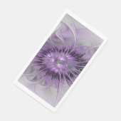 Serviette En Papier Lavande Fleur Dream Moderne Abstrait Fractal Art (Coin)