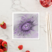 Serviette En Papier Lavande Fleur Dream Moderne Abstrait Fractal Art (En situation)