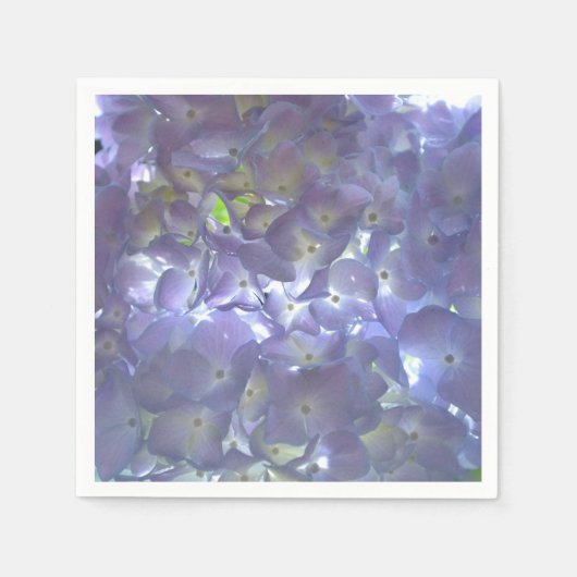 Serviette En Papier Lavande florale violette claire Hydrangeas (Devant)
